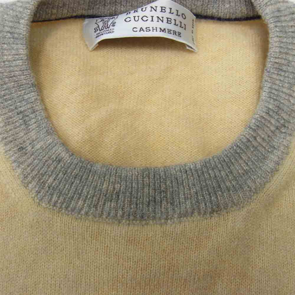 Brunello Cucinelli ブルネロクチネリ 国内正規品 イタリア製 カシミヤ100％ クルーネック ニット ベージュ系 46【中古】