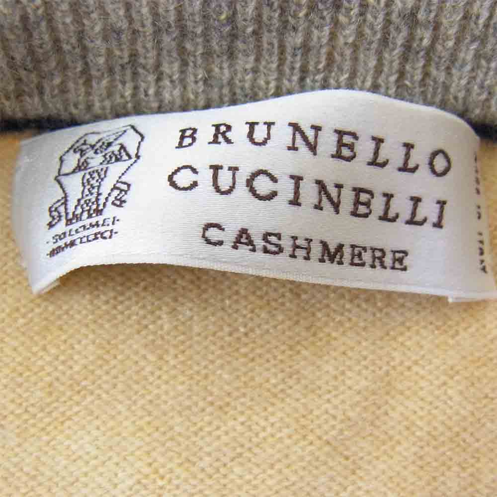 Brunello Cucinelli ブルネロクチネリ 国内正規品 イタリア製 カシミヤ100％ クルーネック ニット ベージュ系 46【中古】