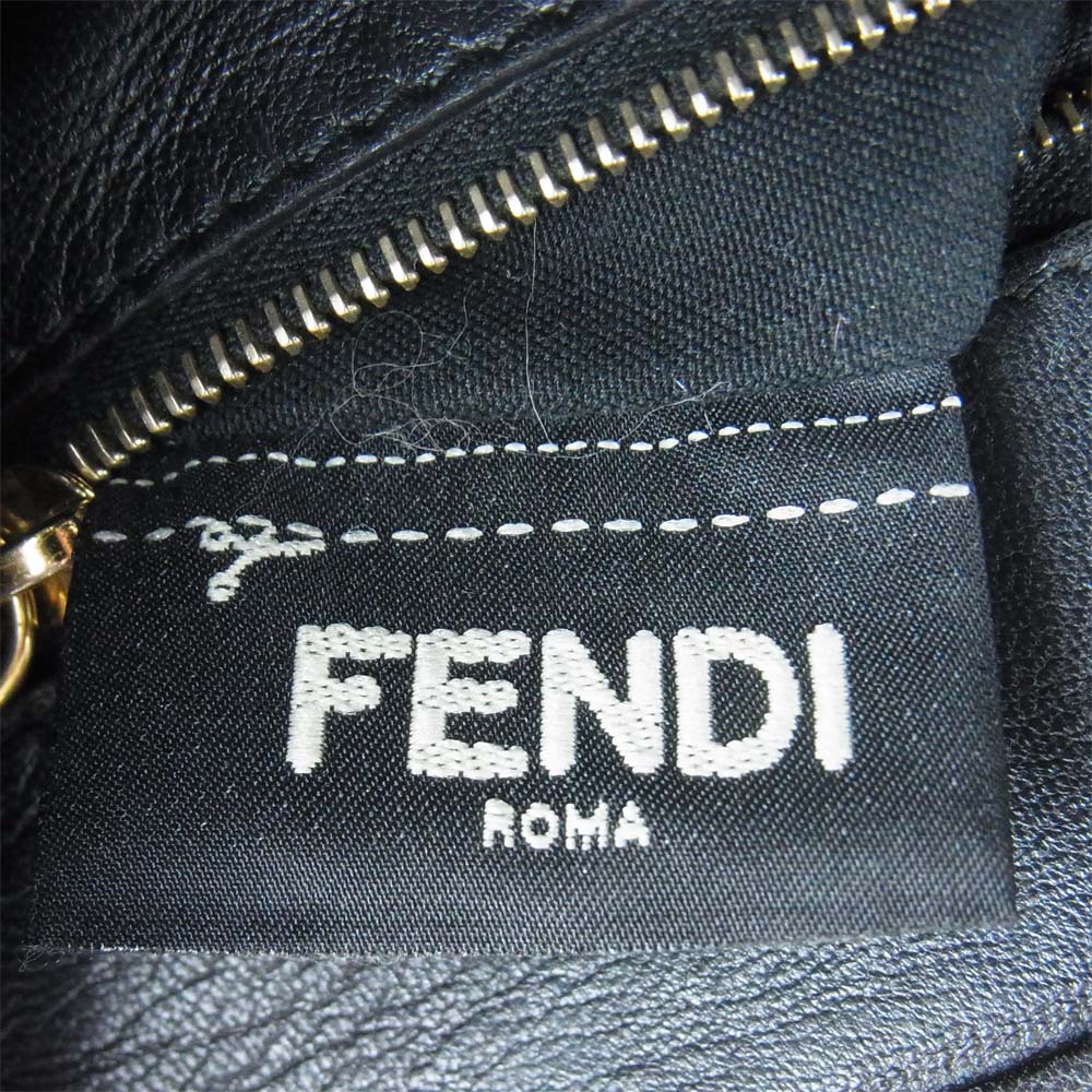 FENDI フェンディ 8BN244 K4P 179 8007 PEEKABOO MINI ピーカブー ミニ ゴールド金具 レザー 2WAY ショルダー ハンド バッグ ブラック系【中古】