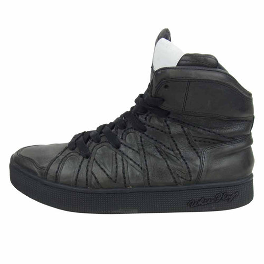 ISAMUKATAYAMA BACKLASH イサムカタヤマバックラッシュ ホワイトフラッグス サイドジップ スニーカー ブラック系 26.5cm【中古】