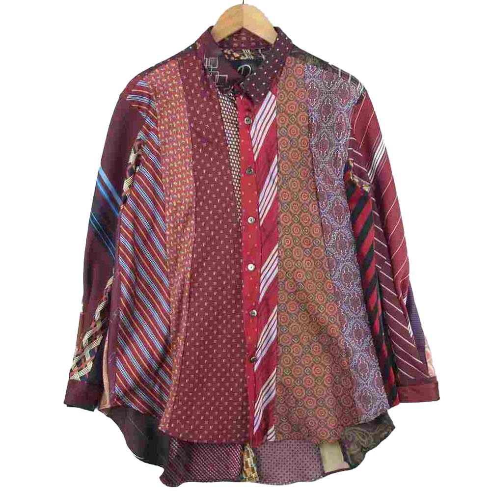 ISAMUKATAYAMA BACKLASH イサムカタヤマバックラッシュ RE1612-75 USED TIE シャツ シルクネクタイ リメイクライン シャツ マルチカラー系 M【美品】【中古】