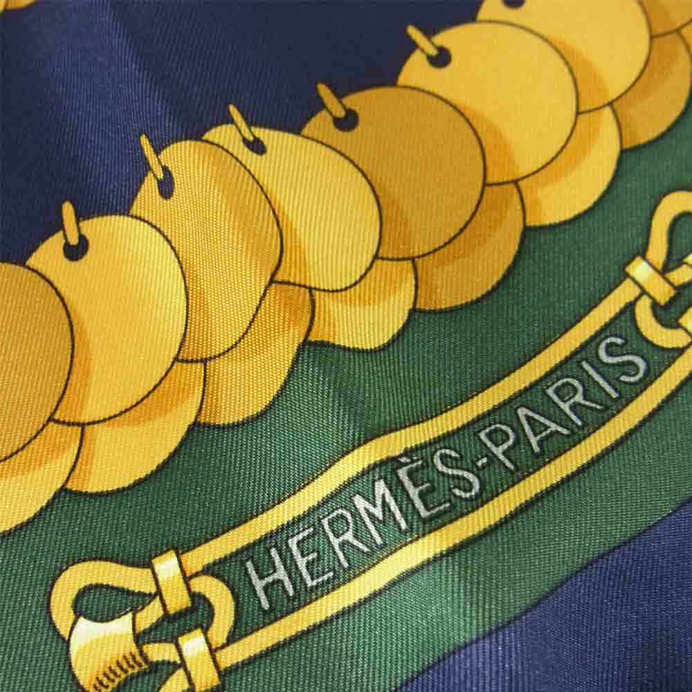 HERMES エルメス カレ90 KOSMIMA スカーフ グリーン系【中古】