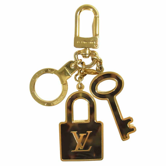 LOUIS VUITTON ルイ・ヴィトン M65088 ポルトクレ コンフィダンス キーホルダー キーチャーム キーリング ゴールド系【中古】