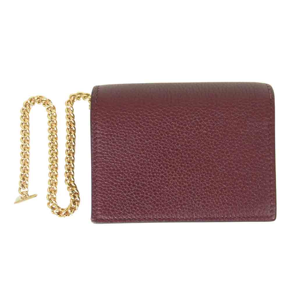 GUCCI グッチ 570660 ズゥミ チェーン付き ウォレット ボルドー【中古】