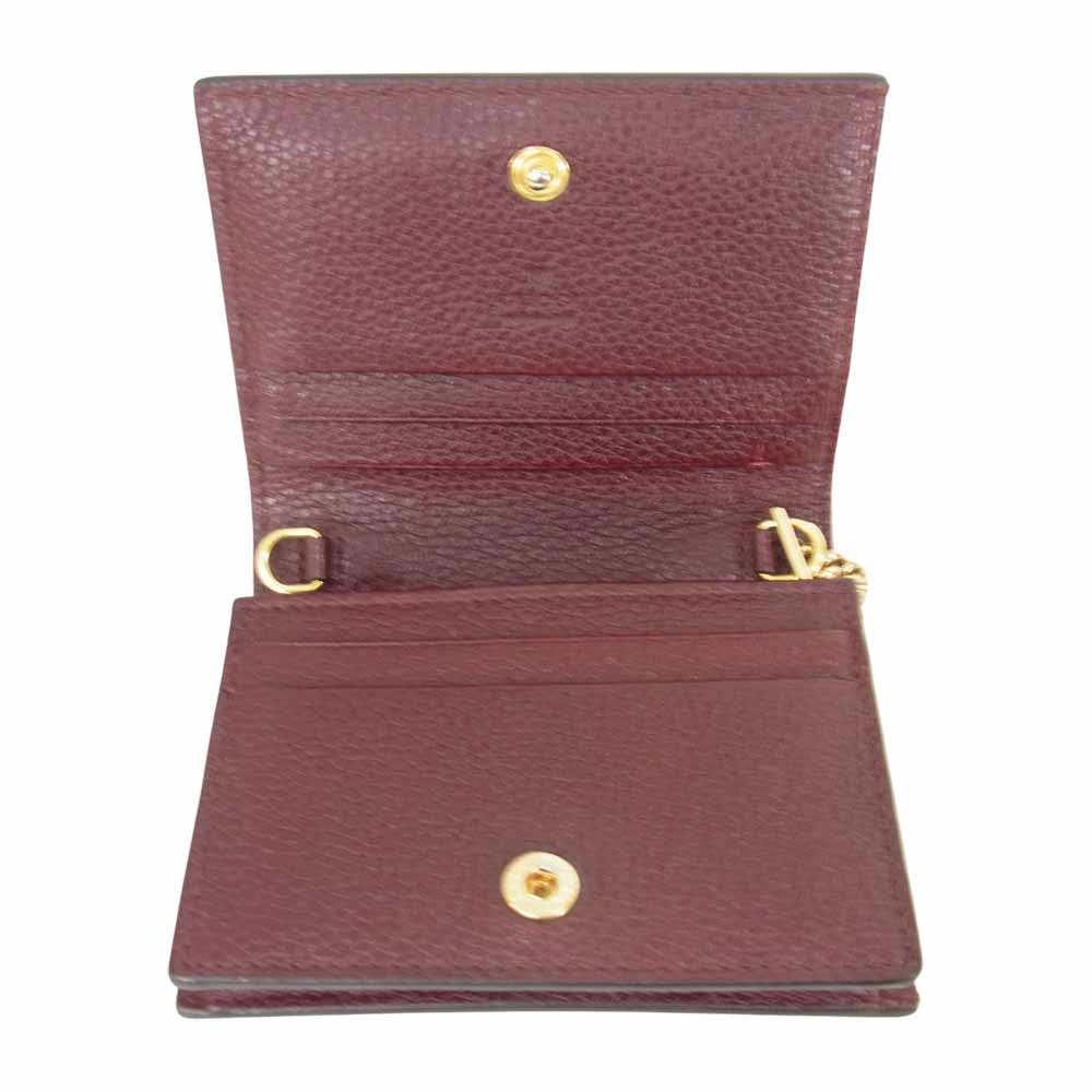 GUCCI グッチ 570660 ズゥミ チェーン付き ウォレット ボルドー【中古】