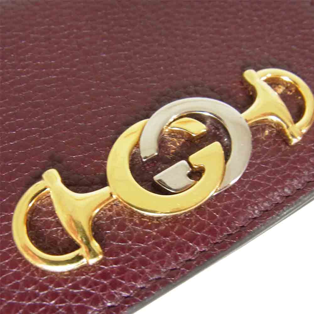 GUCCI グッチ 570660 ズゥミ チェーン付き ウォレット ボルドー【中古】