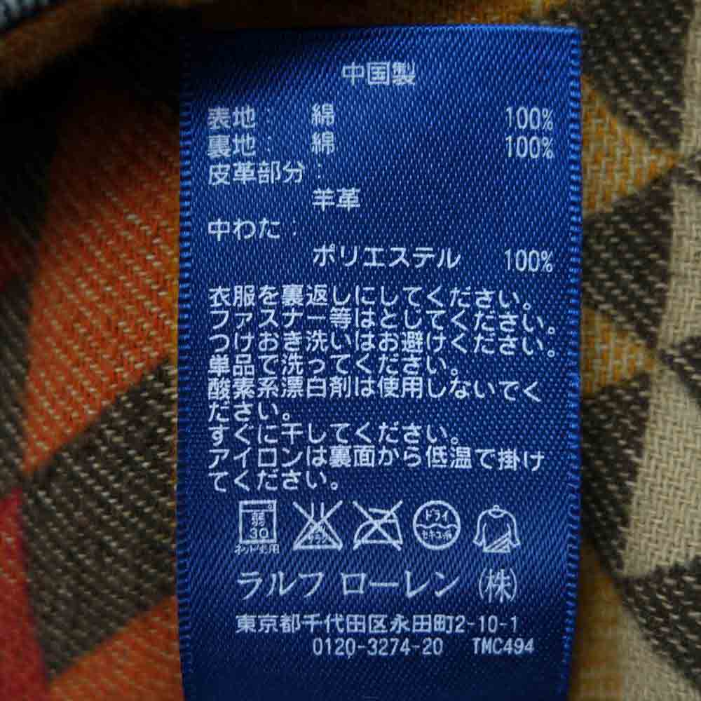 POLO RALPH LAUREN ポロ・ラルフローレン 国内正規品 レザー ヨーク 切替 デニム 中綿 ベスト マルチカラー系 XS【中古】