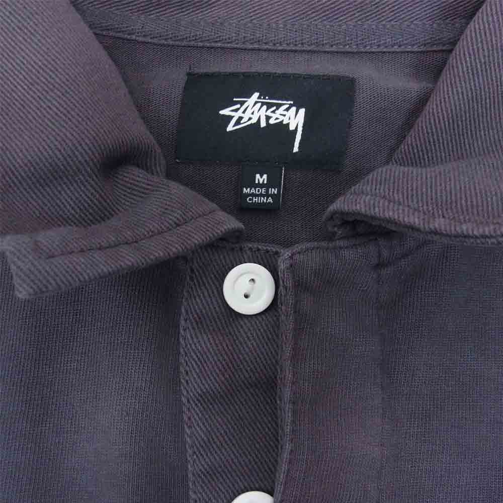 STUSSY ステューシー クラウン S 胸ロゴ L/S ポロシャツ チャコール系 M【中古】