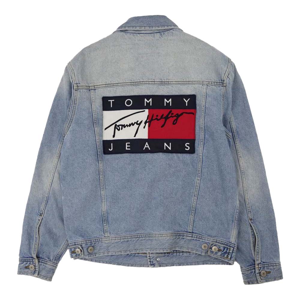 TOMMY トミー JEANS BIG FRAG LOGO 星条旗 デニムジャケット インディゴブルー系 XS【中古】