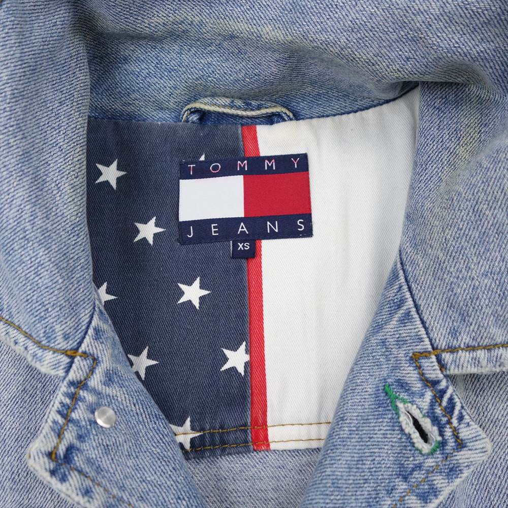 TOMMY トミー JEANS BIG FRAG LOGO 星条旗 デニムジャケット インディゴブルー系 XS【中古】