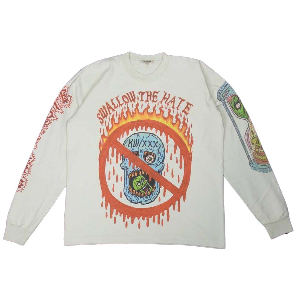 イージーシーズン 18SS 6 XXX TENTACION Swallow The Hate Long Sleeve プリント 長袖 Tシャツ ベージュ系 M【中古】