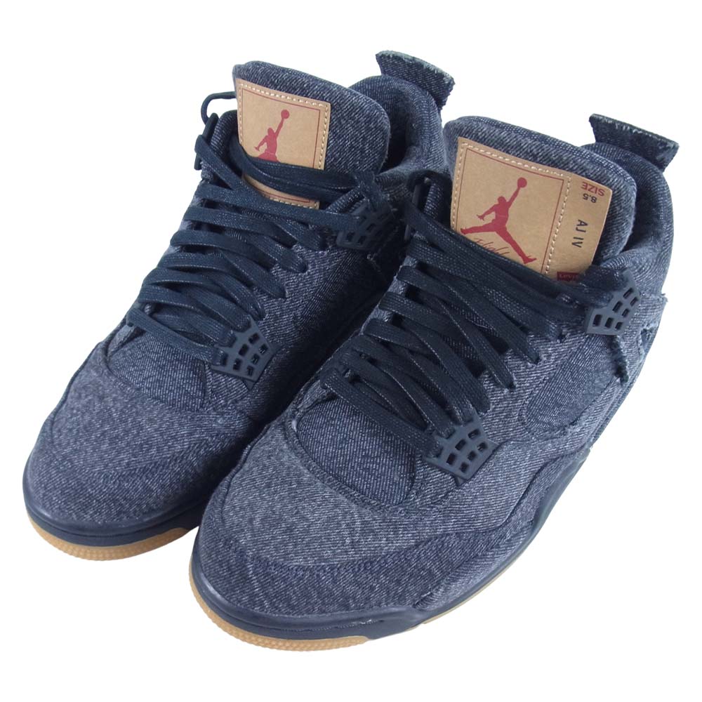 NIKE ナイキ × LEVIS リーバイス AIR JORDAN4 AO2571-001 10周年記念 デニム スニーカー ブラック系 26.5cm【中古】