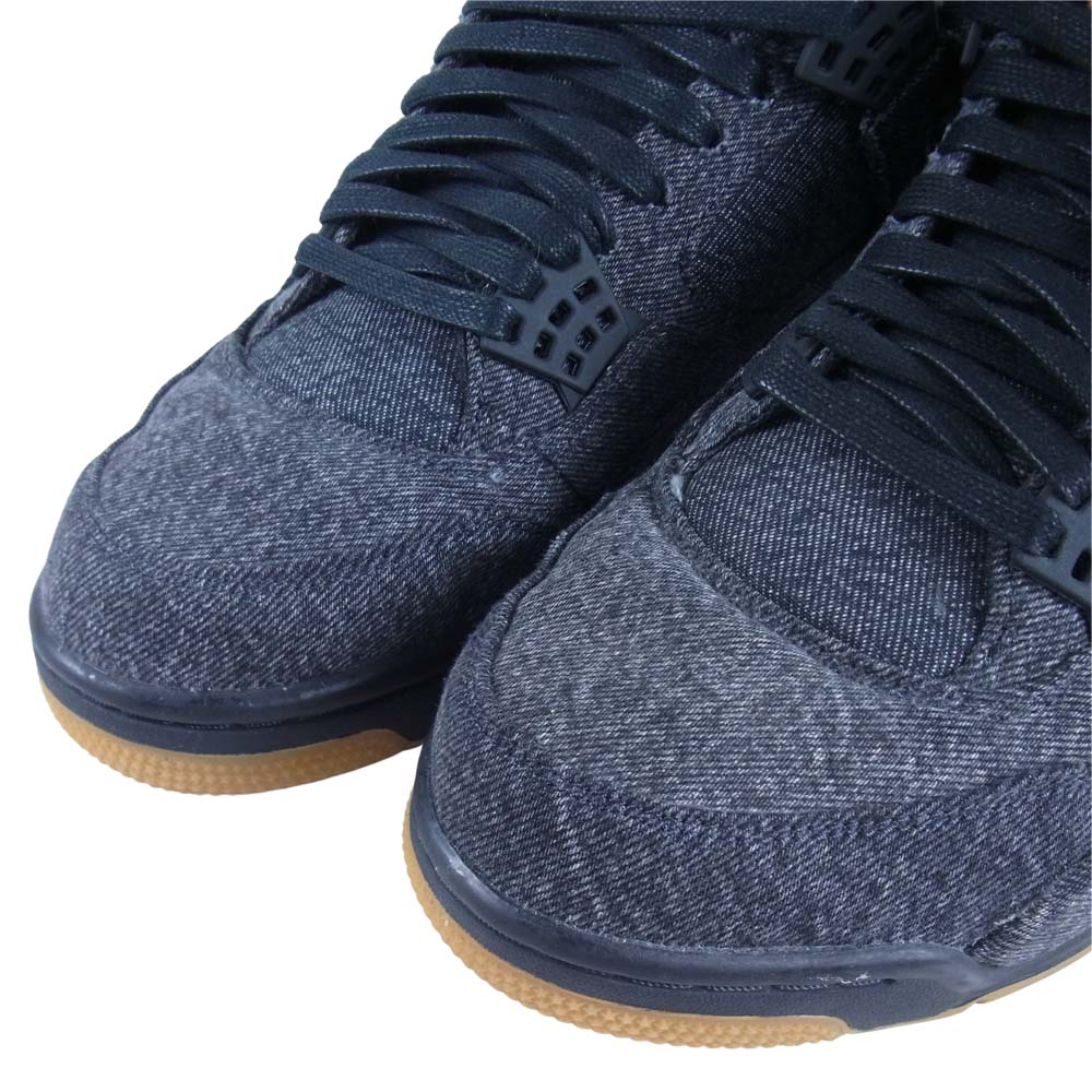 NIKE ナイキ × LEVIS リーバイス AIR JORDAN4 AO2571-001 10周年記念 デニム スニーカー ブラック系 26.5cm【中古】