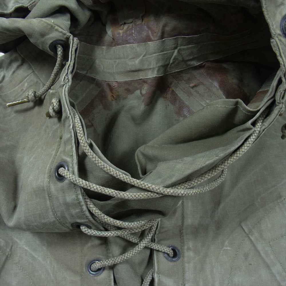 US MILITARY ミリタリー アノラック パーカー 編み上げ ミリタリージャケット カーキ系 表記無【中古】