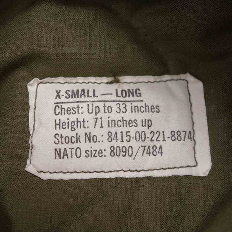 XS LONG US ARMY 米軍 NOMEX フライヤーズ フライト ジャケット カーキ系 X-Small LONG【中古】