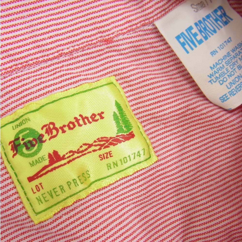FIVE BROTHER ファイブブラザー 復刻 ショート スリーブ 半袖 ワーク シャツ S【中古】