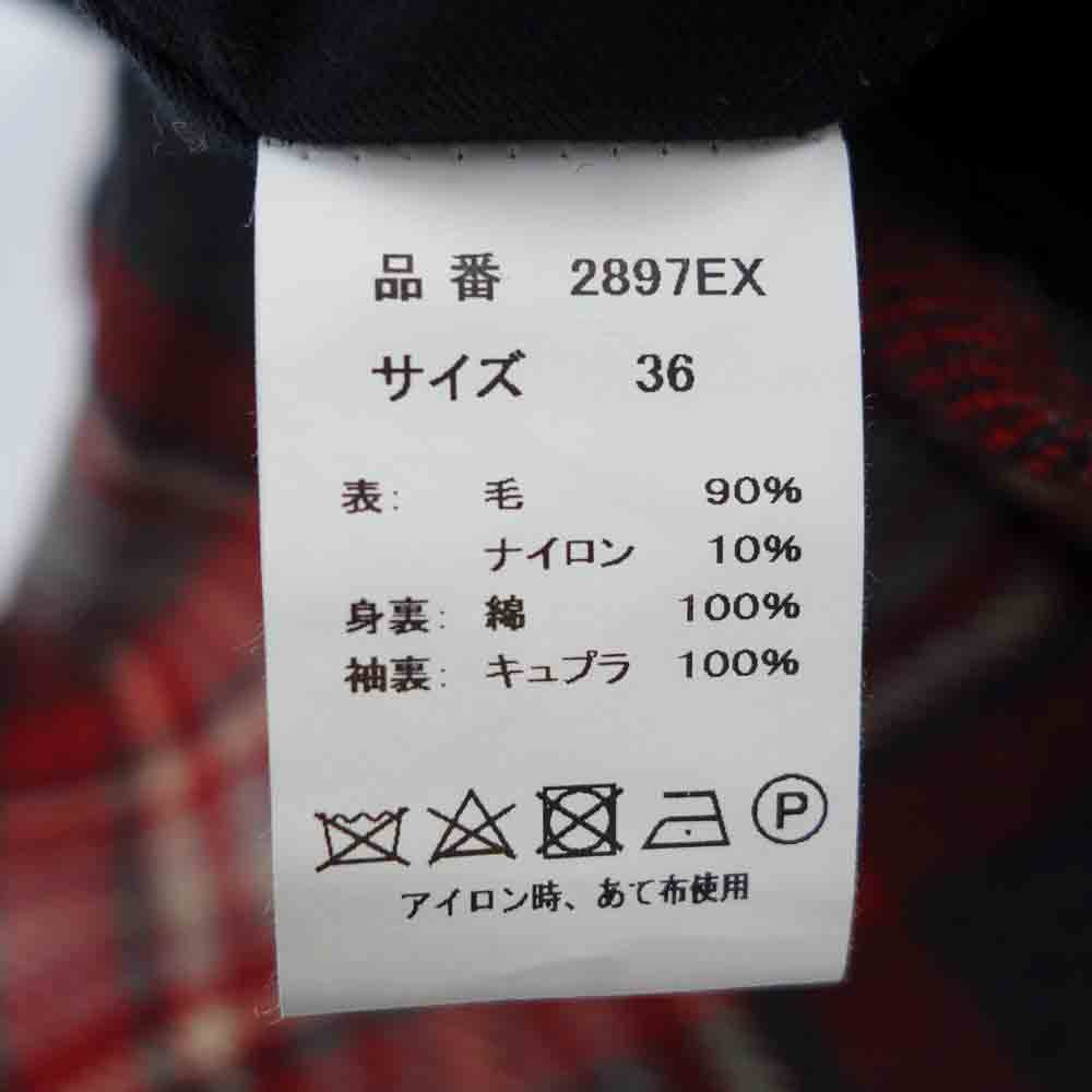 FULLCOUNT フルカウント 2897EX 25周年限定 BRITISH WOOL CHECK CRUISER JACKET ヴィンテージ クルーザー ジャケット レッド系 36【中古】