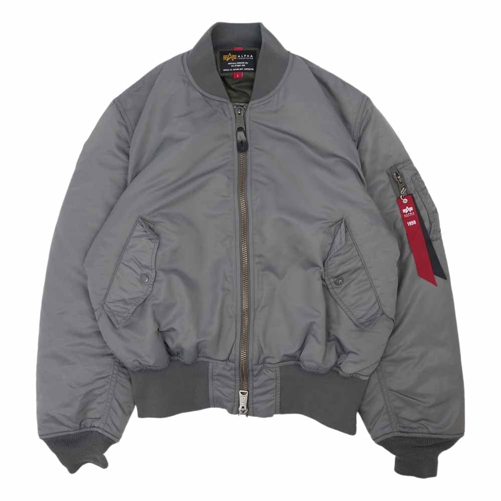 ALPHA アルファ MA-1 フライトジャケット ブルゾン チャコール系 L【中古】