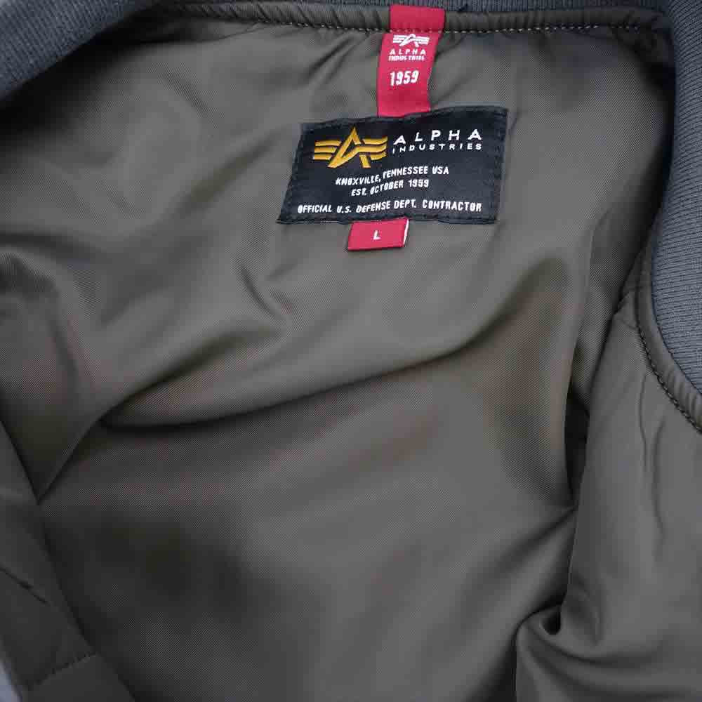 ALPHA アルファ MA-1 フライトジャケット ブルゾン チャコール系 L【中古】