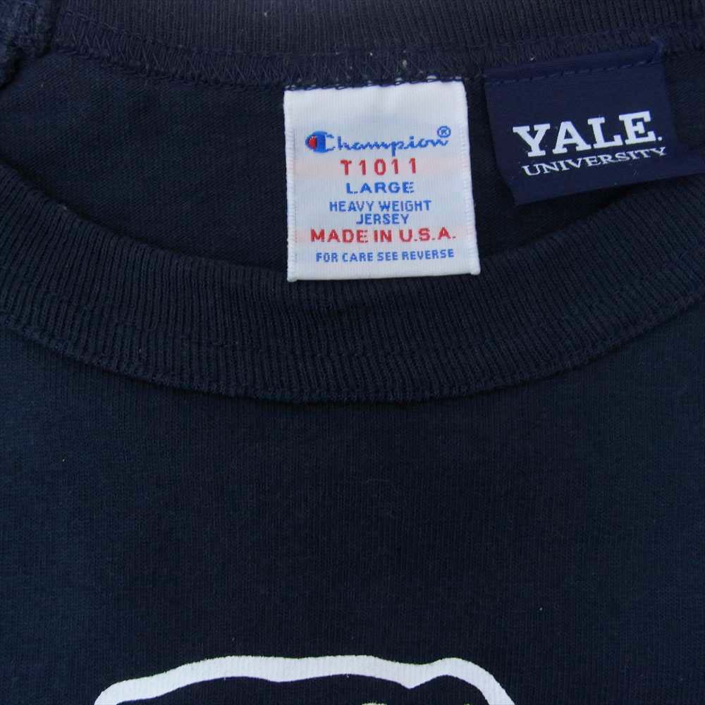 Champion チャンピオン T1011 YALE UNIVERSITY 長袖 Tシャツ ネイビー系 L【中古】