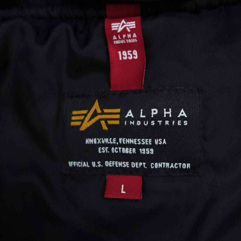 ALPHA アルファ MA-1 NATUS フード付き フライトジャケット ブラック ブラック系 L【中古】