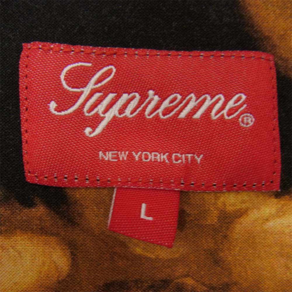 Supreme シュプリーム 19AW Martin Wong 8-Ball Rayon S/S Shits 8ボール レーヨン 半袖 シャツ オレンジ系 ブラック系 L【中古】