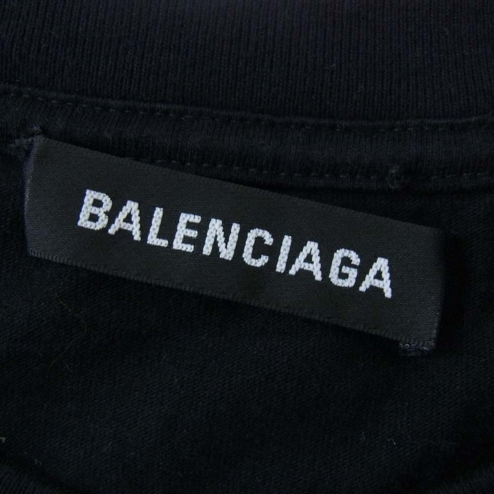 BALENCIAGA バレンシアガ 570805 Tuvular Tee バック 刺繍 ロゴ Tシャツ ブラック系 XL【中古】