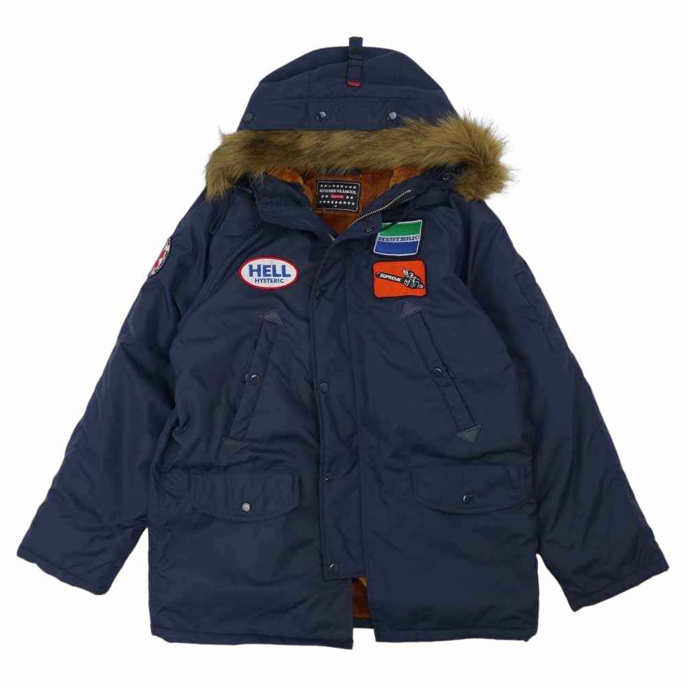 Supreme シュプリーム 17AW × HYSTERIC GLAMOUR N3B PARKA ヒステリックグラマー ファーフード パーカ ネイビー系 M【中古】