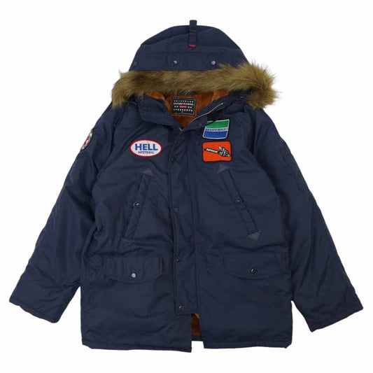 Supreme シュプリーム 17AW × HYSTERIC GLAMOUR N3B PARKA ヒステリックグラマー ファーフード パーカ ネイビー系 M【中古】