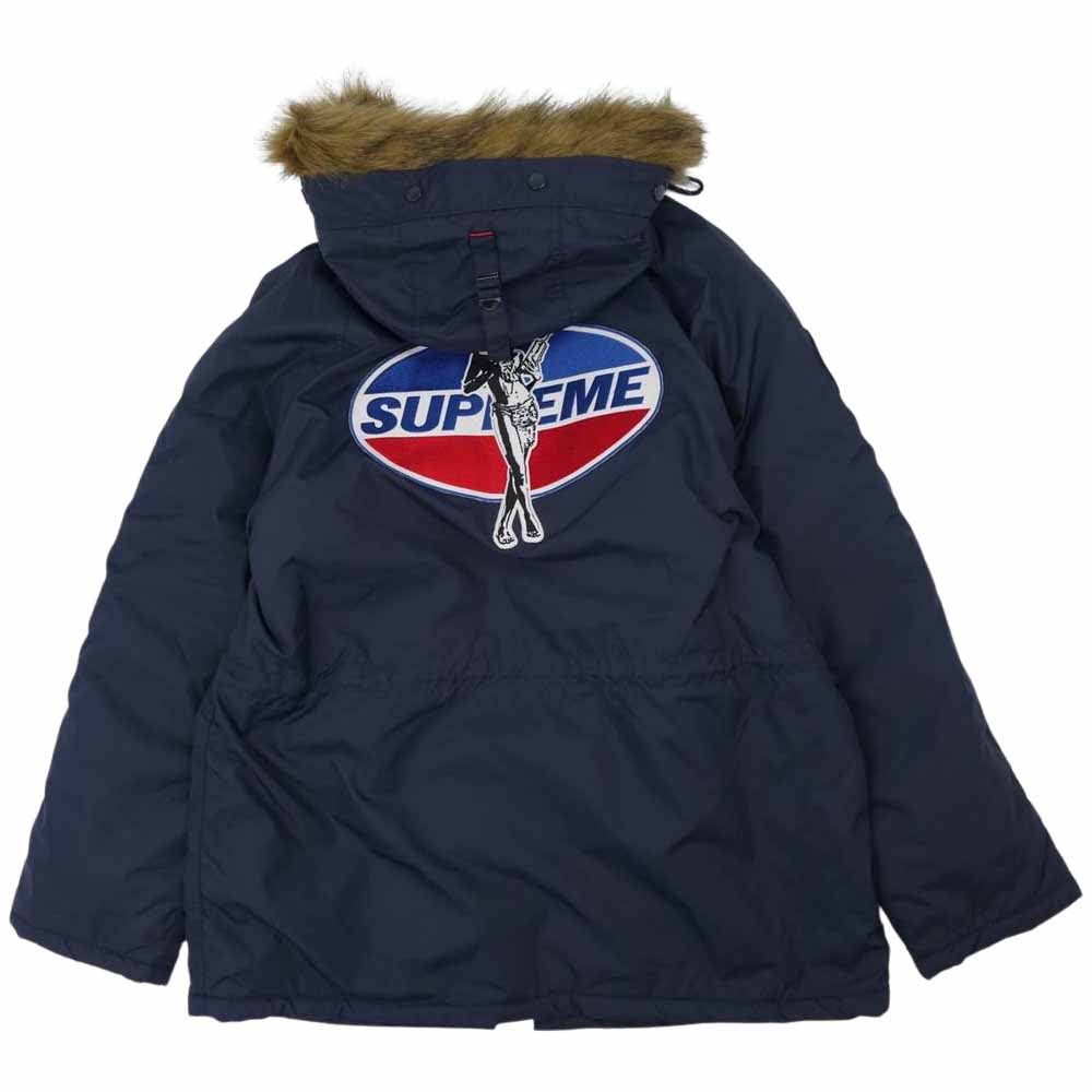 Supreme シュプリーム 17AW × HYSTERIC GLAMOUR N3B PARKA ヒステリックグラマー ファーフード パーカ ネイビー系 M【中古】