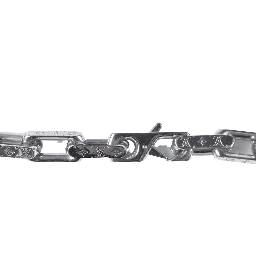 LOUIS VUITTON ルイ・ヴィトン M64196 コリエ チェーン モノグラム チェーンネックレス シルバー系【中古】