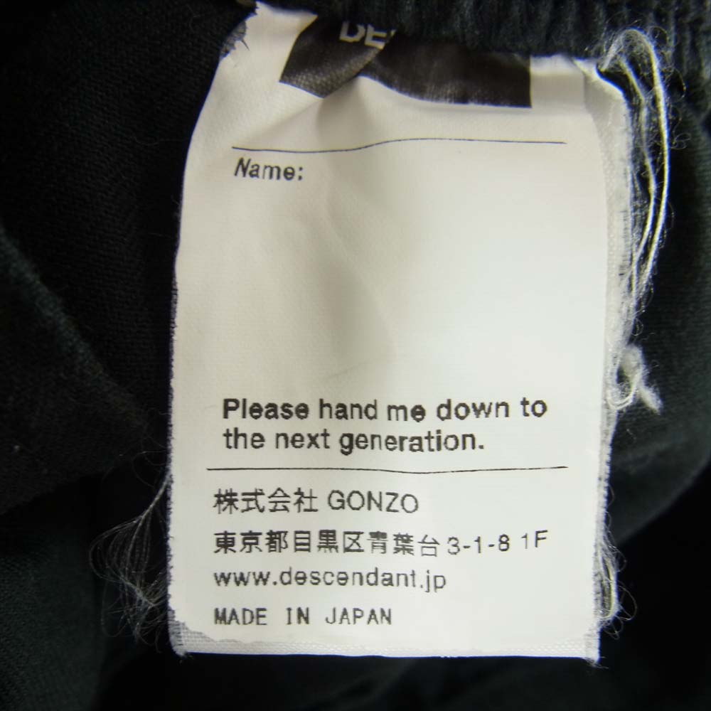 DESCENDANT ディセンダント SHORE BEACH PANTS ショア ビーチ パンツ ブラック系 1【中古】