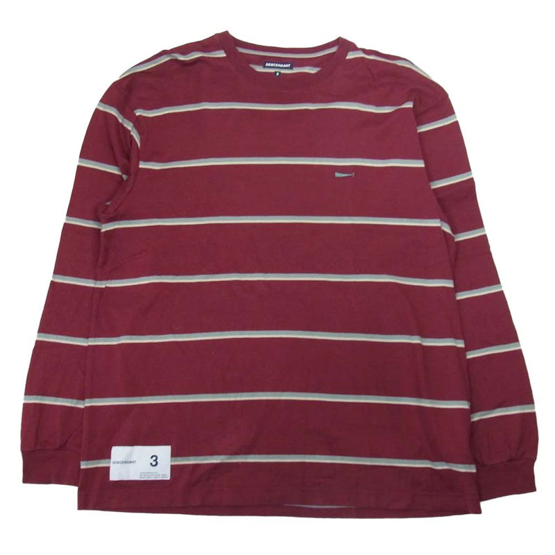 DESCENDANT ディセンダント 21SS BORDER CREW NECK LS ボーダー クルーネック 長袖 Tシャツ  3【中古】