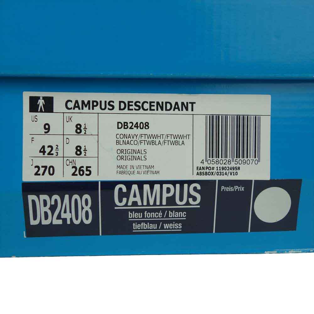 DESCENDANT ディセンダント DB2408 アディダス ADIDAS CAMPUS キャンパス ローカット スニーカー ネイビー系 27【中古】