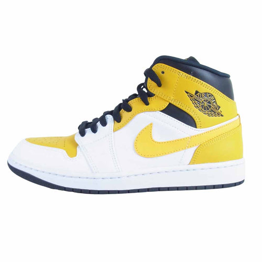 NIKE ナイキ AIR JORDAN 1 MID UNIVERSITY GOLD  エアジョーダン ミッド ユニバーシティ ゴールド ミッド スニーカー イエロー系 ホワイト系 27cm【中古】
