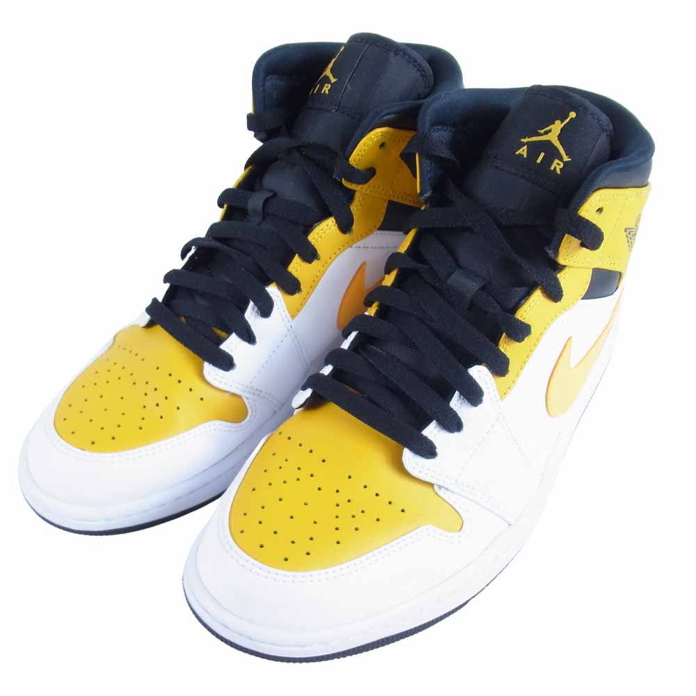 NIKE ナイキ AIR JORDAN 1 MID UNIVERSITY GOLD  エアジョーダン ミッド ユニバーシティ ゴールド ミッド スニーカー イエロー系 ホワイト系 27cm【中古】