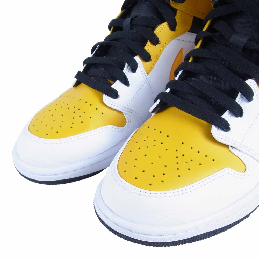 NIKE ナイキ AIR JORDAN 1 MID UNIVERSITY GOLD  エアジョーダン ミッド ユニバーシティ ゴールド ミッド スニーカー イエロー系 ホワイト系 27cm【中古】