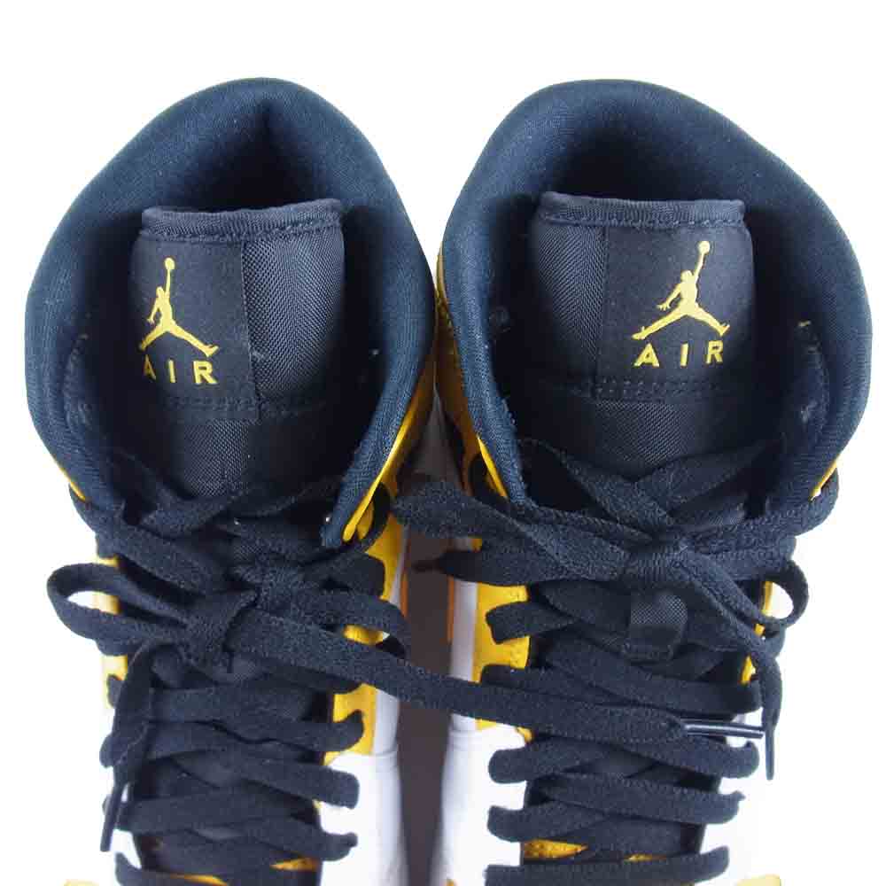 NIKE ナイキ AIR JORDAN 1 MID UNIVERSITY GOLD  エアジョーダン ミッド ユニバーシティ ゴールド ミッド スニーカー イエロー系 ホワイト系 27cm【中古】