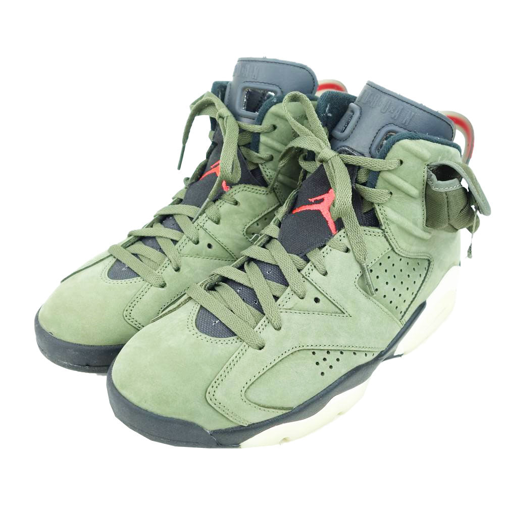NIKE ナイキ × TRAVIS SCOTT AIR JORDAN 6 RETRO SP CN1084-200 トラヴィススコット エアジョーダン6 スニーカー カーキ系 27cm【中古】