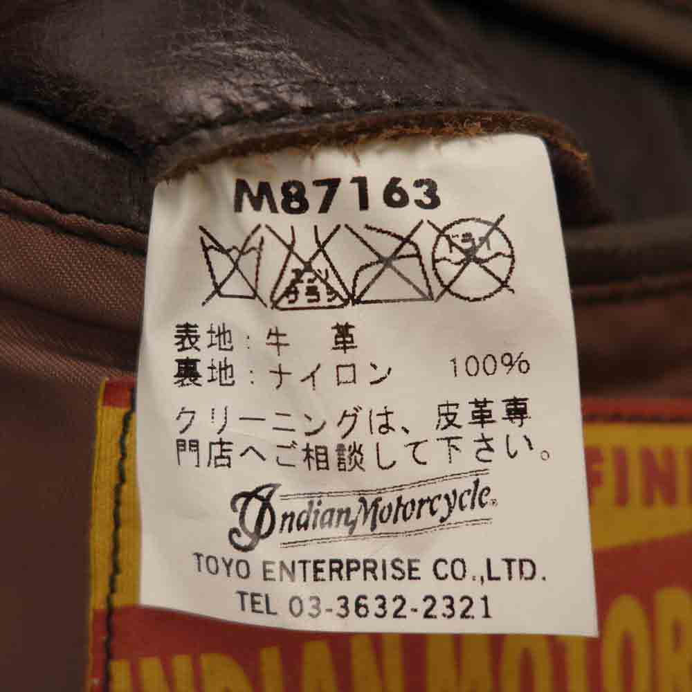 INDIAN MOTOCYCLE インディアン モトサイクル M87163 レザー 3B テーラード ジャケット【中古】