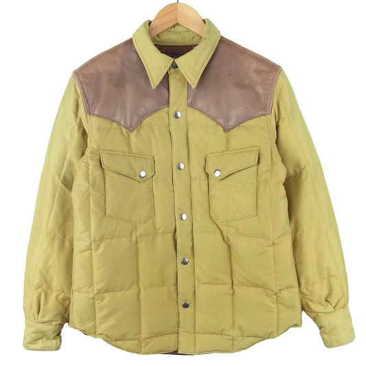 SUGAR CANE シュガーケーン SC11386 レザー ヨーク ウエスタン ダウン シャツ ジャケット ブラウン系 サンドベージュ系 M【中古】