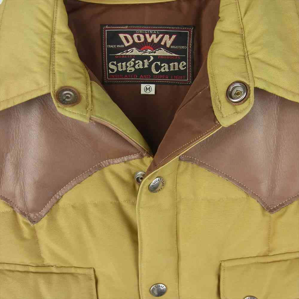 SUGAR CANE シュガーケーン SC11386 レザー ヨーク ウエスタン ダウン シャツ ジャケット ブラウン系 サンドベージュ系 M【中古】