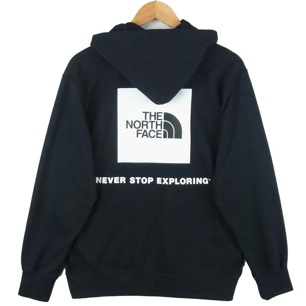 THE NORTH FACE ノースフェイス NT12034 Back Square Logo Hoodie バック スクエア ロゴ フーディ パーカー ブラック系 L【中古】