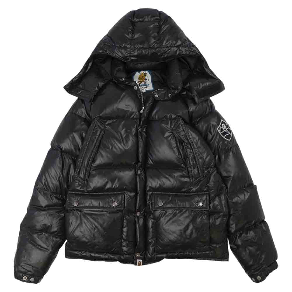 A BATHING APE アベイシングエイプ ナイロン ダウン ジャケット ブラック系 XL【中古】