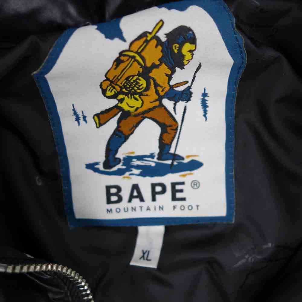 A BATHING APE アベイシングエイプ ナイロン ダウン ジャケット ブラック系 XL【中古】