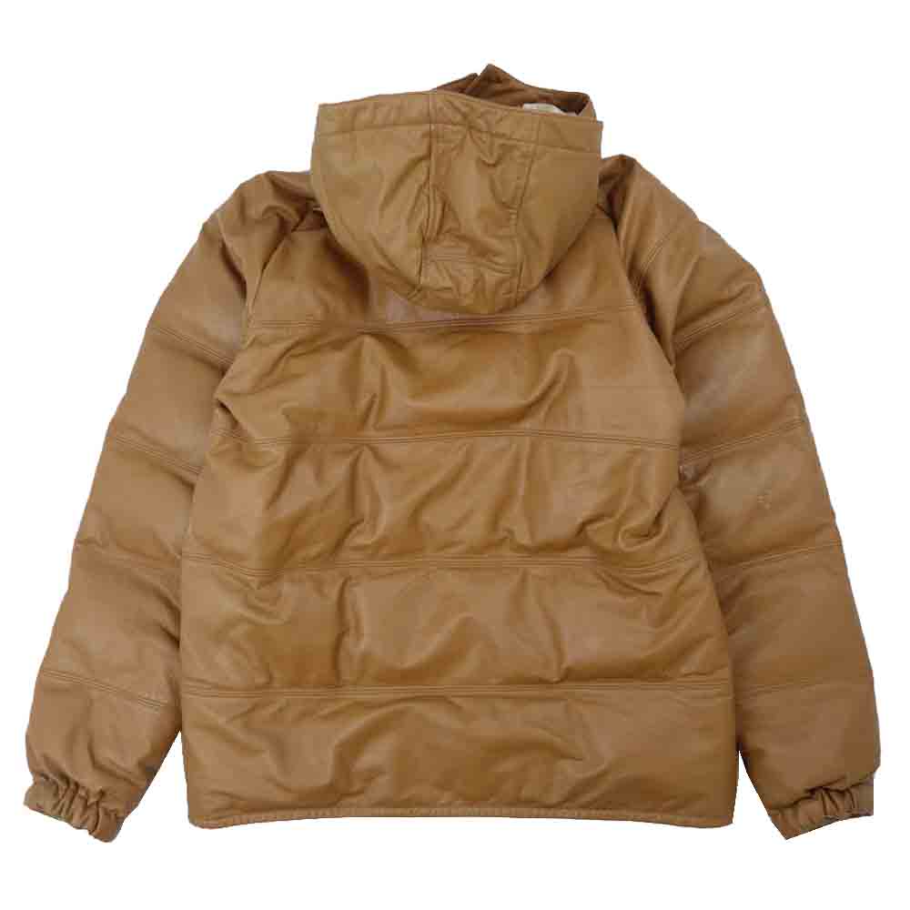 A BATHING APE アベイシングエイプ カウハイド レザー ダウン ジャケット ベージュ系 XL【中古】