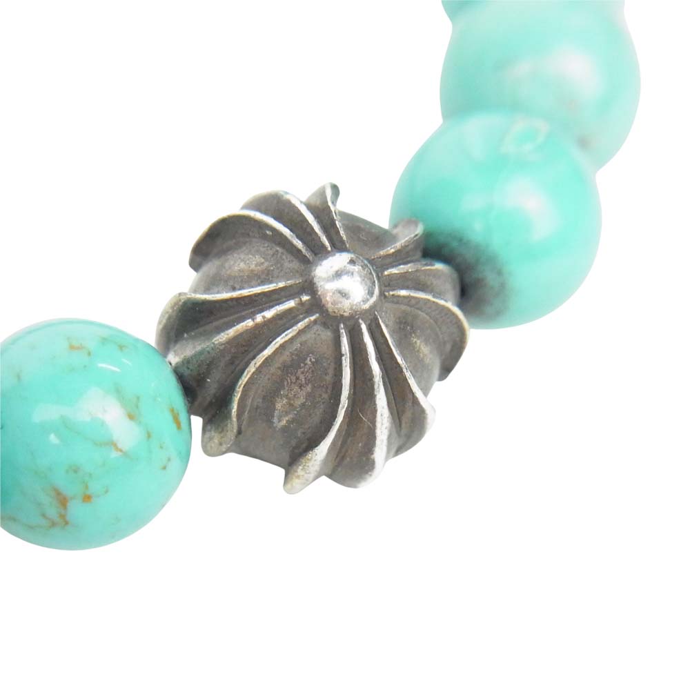 CHROME HEARTS クロムハーツ（原本無） 8ｍｍ BEAD ターコイズ ビーズ ブレスレット ターコイズブルー系【中古】