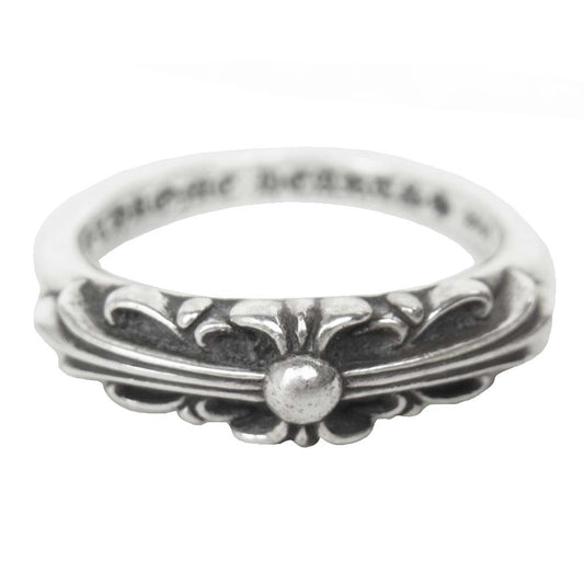 CHROME HEARTS クロムハーツ（原本無） BABY CLSC FLRL ベイビー クラシック フローラル クロス リング シルバー系 19号【中古】