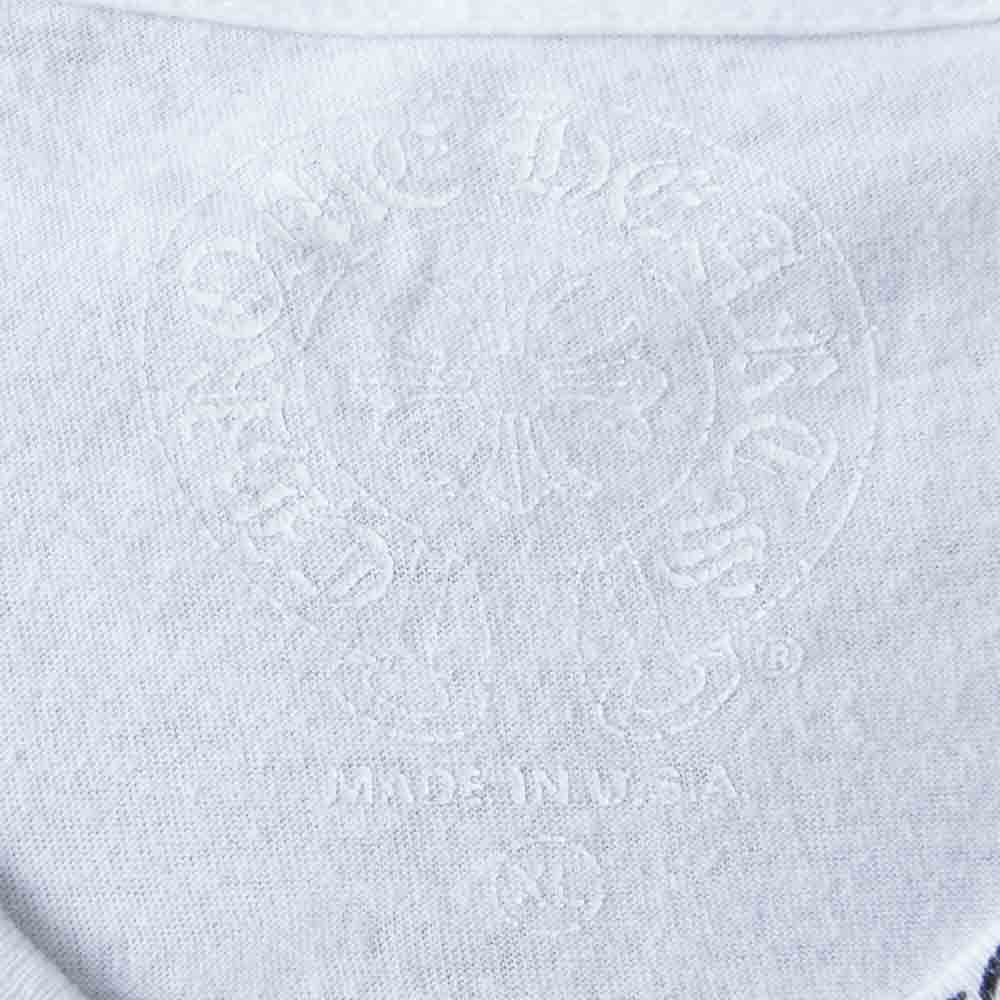 CHROME HEARTS クロムハーツ（原本無） 国内正規品 ネックロゴ プリント CHクロス 胸ポケット 半袖 Tシャツ ホワイト系 XL【中古】