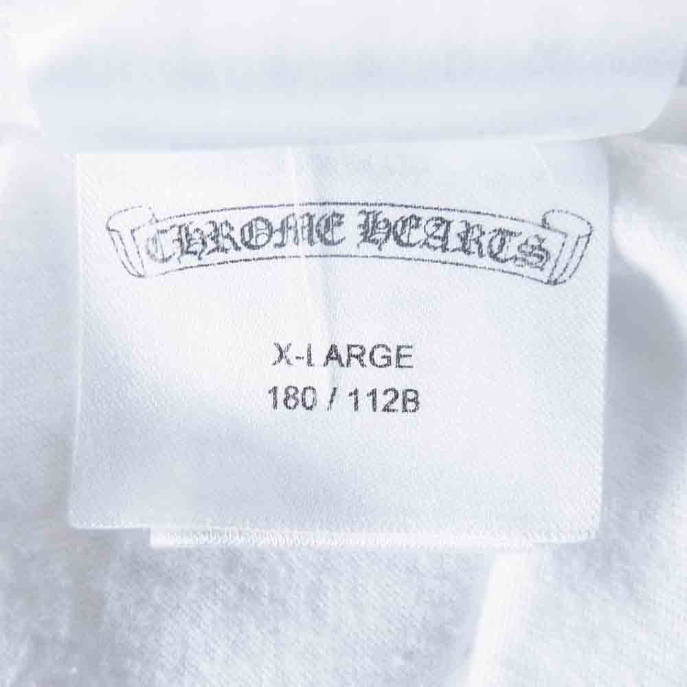 CHROME HEARTS クロムハーツ（原本無） 国内正規品 ネックロゴ プリント CHクロス 胸ポケット 半袖 Tシャツ ホワイト系 XL【中古】